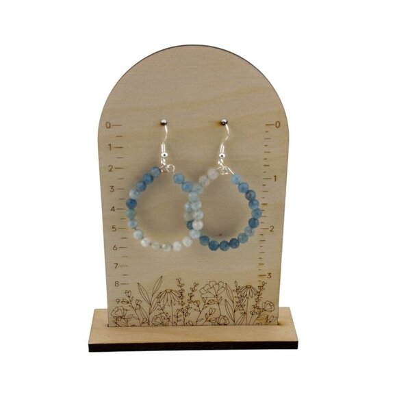 Natural Faceted Aquamarine Ombre Earrings Argentenium Silver 935 Stamped NWT - Picture 4 of 7